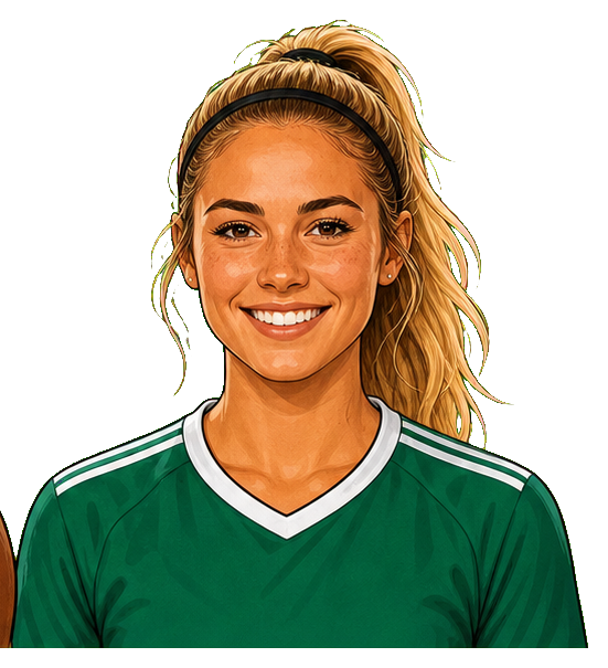 Illustrated soccer player portrait