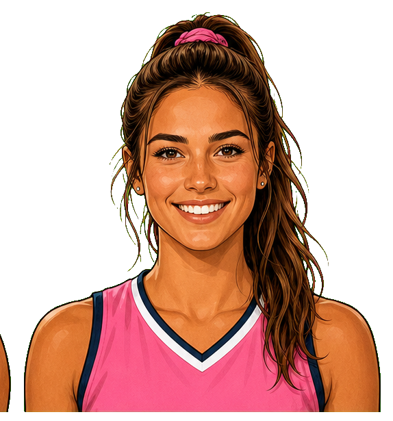 Illustrated volleyball player portrait